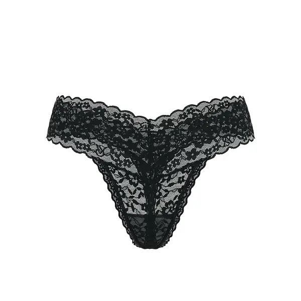 Blossom lace thong panty - black S