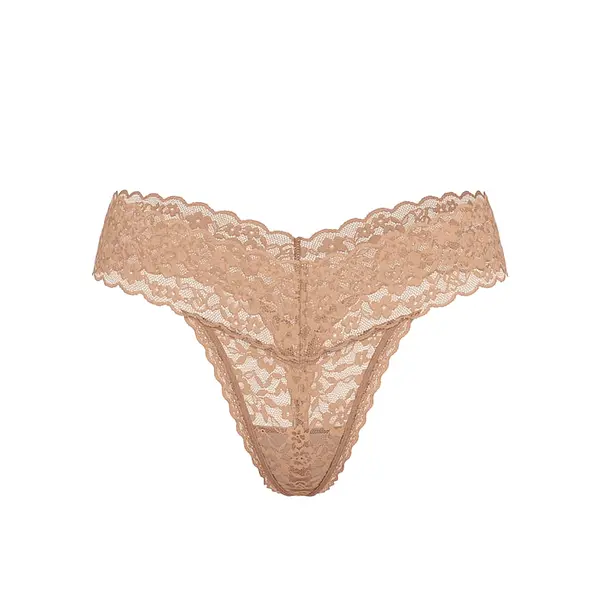 Blossom lace thong panty - praline / nude M
