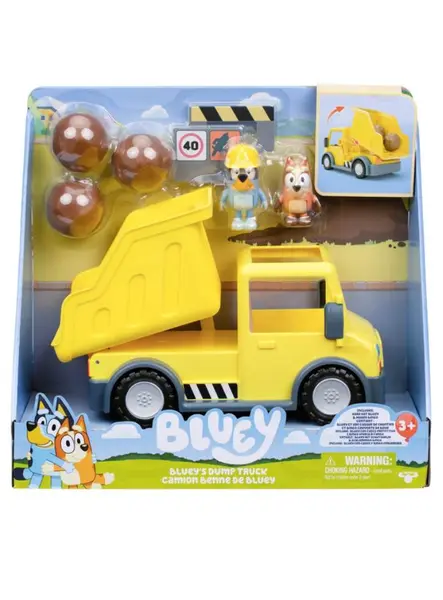 Bluey's Dump Truck With Exclusive Hard-hat Bluey And Muddy Bingo Figures (90317)