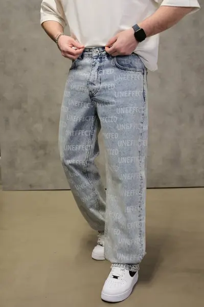 BLUGI BAGGY FIT LIGHT BLUE PRINT – STATEMENT STREET DENIM (MĂRIME: 30)