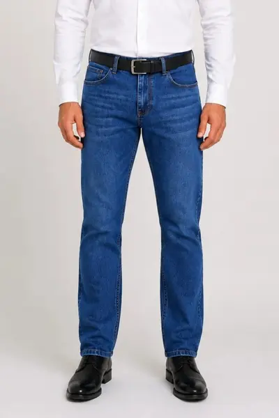 Blugi barbati clasici, croiala dreapta, model Enzo, albastru (Marime pantalon: W34)