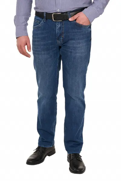 Blugi barbati, cu aspect decolorat, Pitbull, albastru-indigo (Marime pantalon: W32)