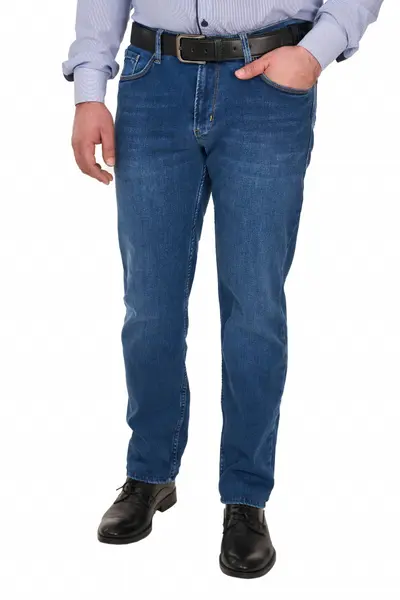 Blugi barbati, cu aspect decolorat, Pitbull, albastru (Marime pantalon: W33)