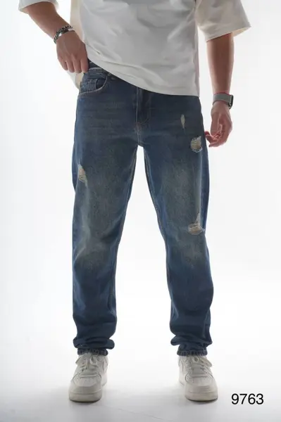 BLUGI BĂRBAȚI DENIM RELAXED FIT JOGGER BLUE DISTRESSED BGAS1167(9763) (MĂRIME: 30)