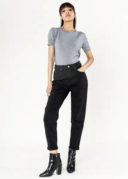 Blugi dama Mom Fit Nina Carter Negru P502-8 M10