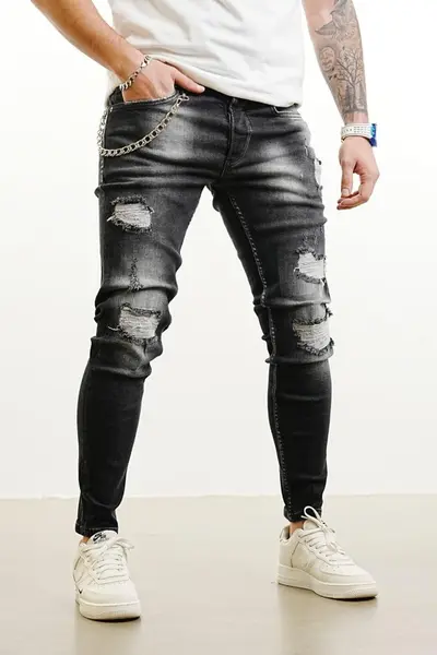 BLUGI MVP CU PETICE SLIM FIT BLACK BGAS1138(9771) (MĂRIME: 32)