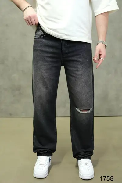 BLUGI RELAXED FIT GREY WASHED WITH RIP – URBAN EDGE DENIM (MĂRIME: 30)