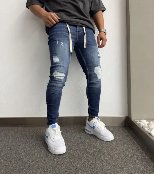 BLUGI SKINNY FIT PATCHES DARK-BLUE BGKM3(1112-3) (MĂRIME: 31)