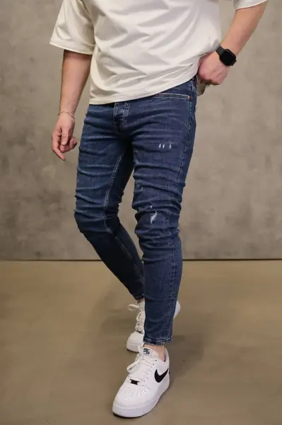 BLUGI SLIM FIT BLUE DESTROYED – STREET STYLE DENIM (MĂRIME: 33)