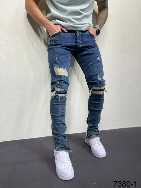 BLUGI SLIM PATCHES&ZIPPER BLUE BGAS923(7380-1) (MĂRIME: 32)