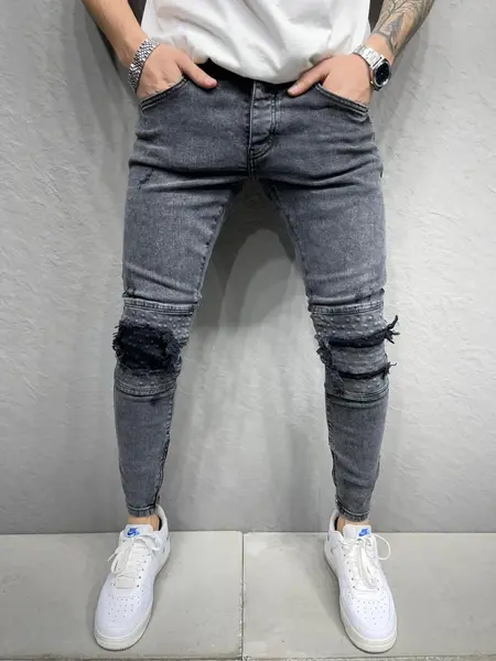 BLUGI SLIM ZIPPER&PATCHES GREY BGAS782(6819) (MĂRIME: 33)