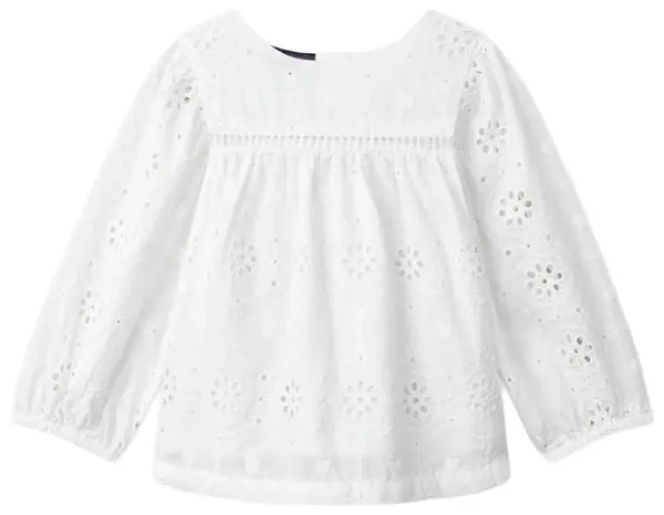 Bluză bebeluși Sergent Major - cu broderie, albă, 6 m
