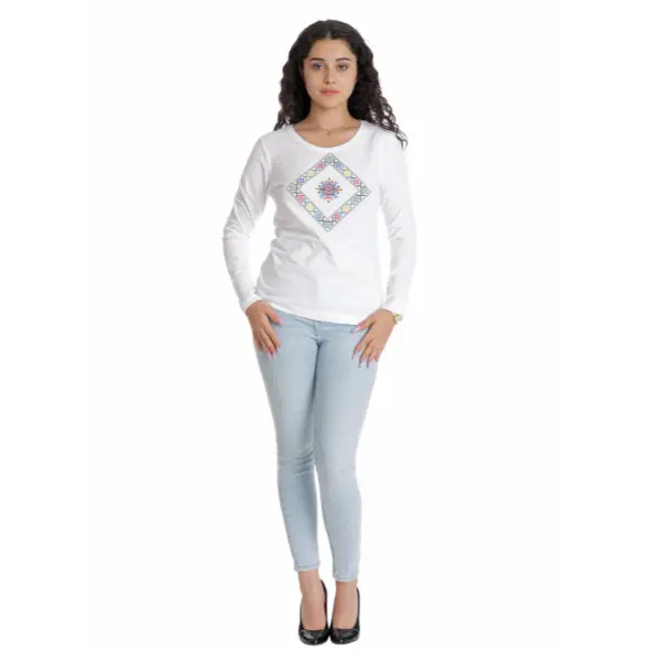 Bluza broderie dama DT24BB03 alb traditional, Dress to Impress | marimea XL