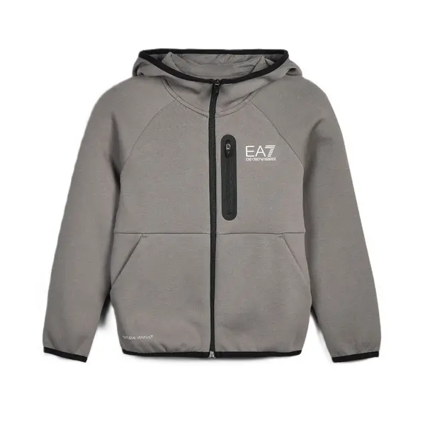 Bluza cu fermoar EA7 NATURAL VENTUS7 BOY HOODIE FZ COPL