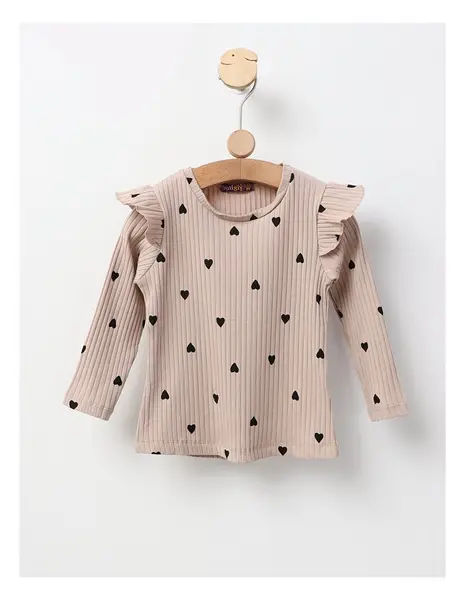 Bluza cu Inimioare Annel, model bej-negru