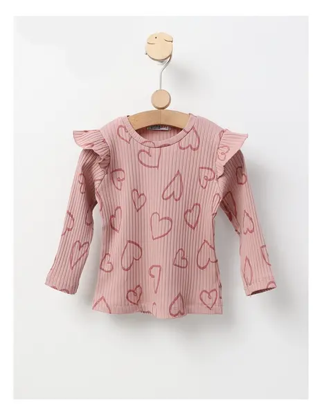 Bluza cu Inimioare Mara, model roz-prafuit
