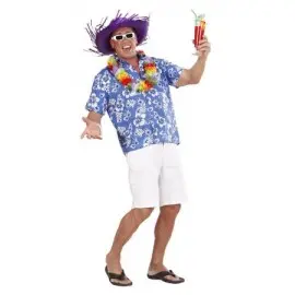 Bluza hawaii albastra
