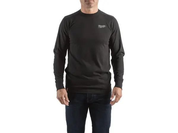 Bluza hibrida Milwaukee, marimea L, material respirabil, 156 gsm, bumbac si poliester, negru, 4932492985