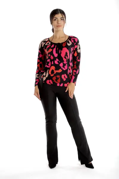Bluza ie CI23082 SIZE negru & ciclame, Cesy | marimea XXXL