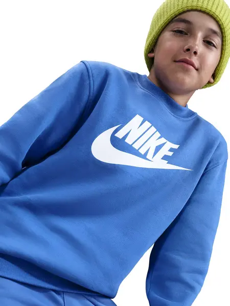 Bluza K Nsw Club Flc Crew Ls Hbr