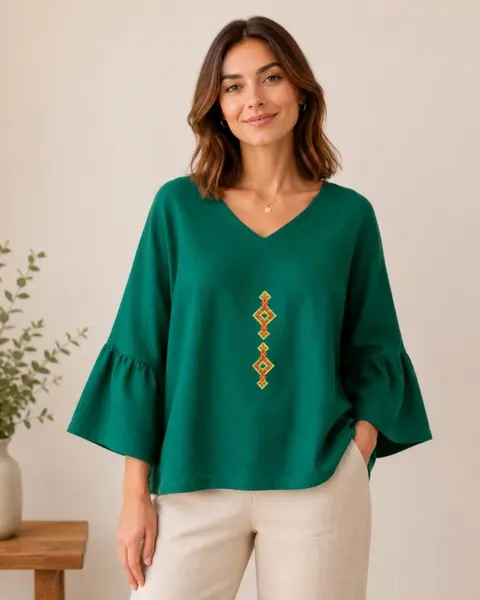 Bluza Linen din in, Camp bogat M
