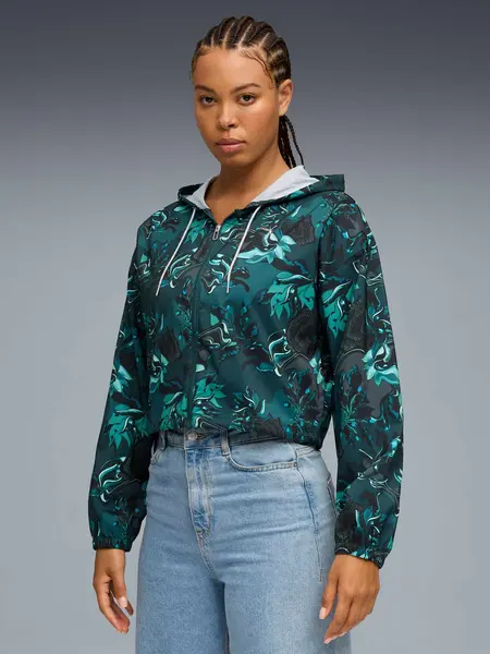 Bluza sport W Green Terrains Woven Aop
