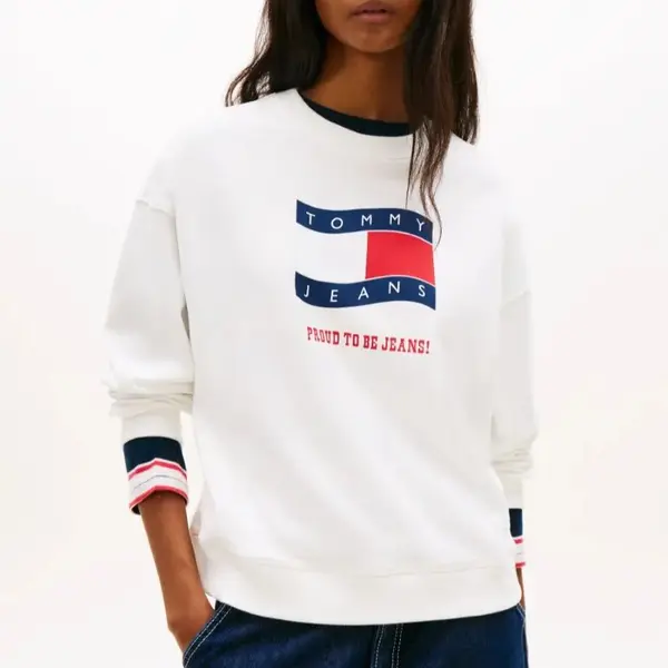 Bluza Tommy Hilfiger TJW BXY WAVY FLAG CREW EXT