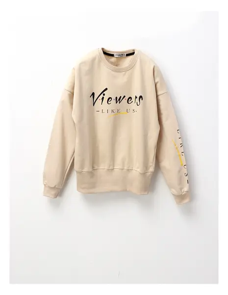Bluza Viewers LIKE us, crem