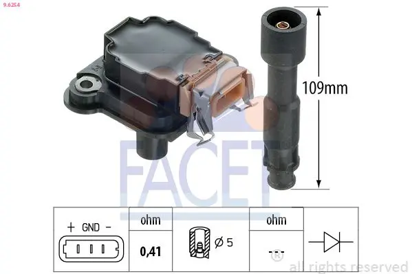 bobina de inductie FACET Made in Italy - OE Equivalent 9.6254