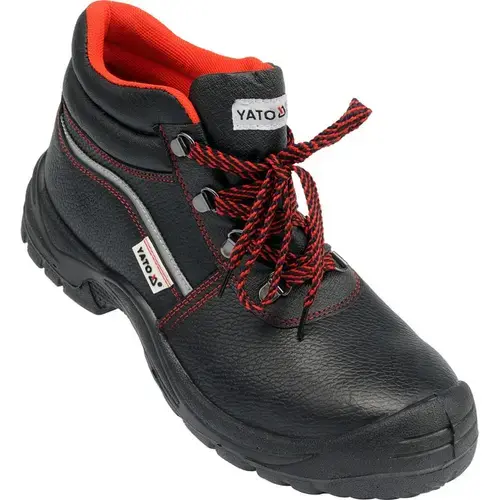 Bocanci de lucru, Yato, Piele, Negru, 47
