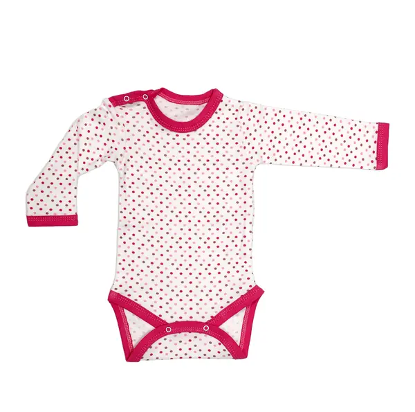 Body 4 capse maneca lunga RB07 alb/bulinute colorate, Rombaby | 9/12 luni