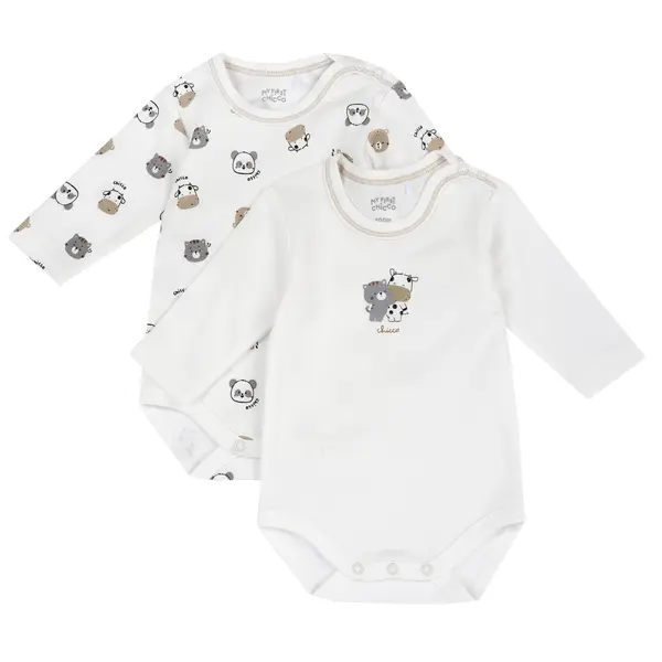 Body bebelusi Chicco, set doua bucati, Alb, 00656-69MFCI