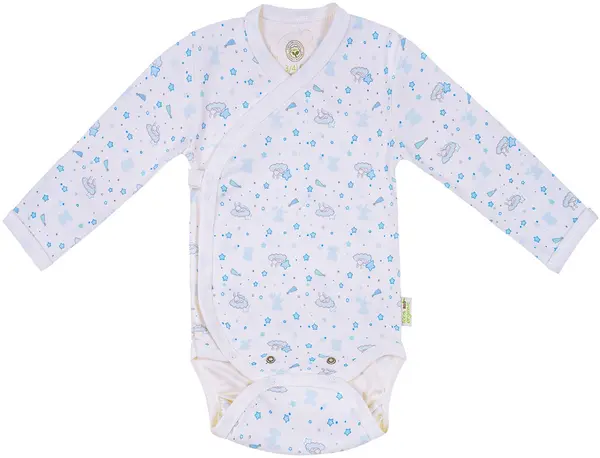 Body Bio Baby - bumbac organic, 68 cm, 4-6 luni, alb-albastru