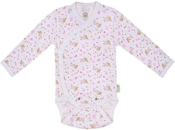 Body Bio Baby - bumbac organic, 68 cm, 4-6 luni, alb-roz