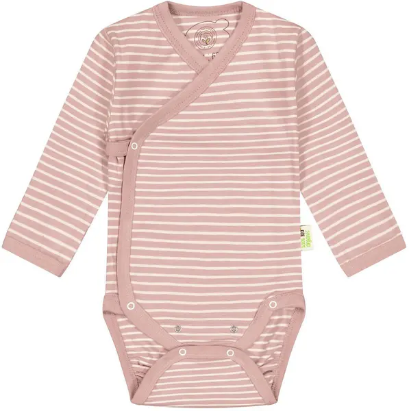 Body cu dungi pentru bebeluși Bio Baby - Bumbac organic, 50 cm, 0-1 lună, roz.