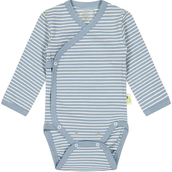 Body cu dungi pentru bebeluși Bio Baby - Bumbac organic, 50 cm, 0-1 lună, albastru