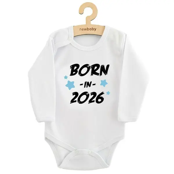 Body cu maneca lunga, New Baby, Marime 56, Din bumbac 100%, Born in 2026, Blue