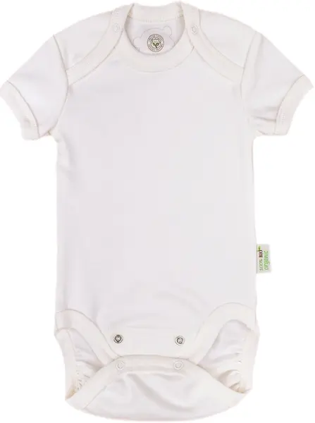Body cu mânecă scurtă Bio Baby - bumbac organic, 68 cm, 4-6 luni, alb