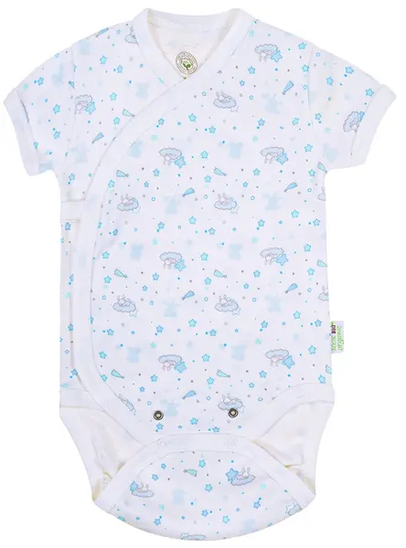 Body cu mânecă scurtă Bio Baby - Bumbac organic, 74 cm, 6-9 luni