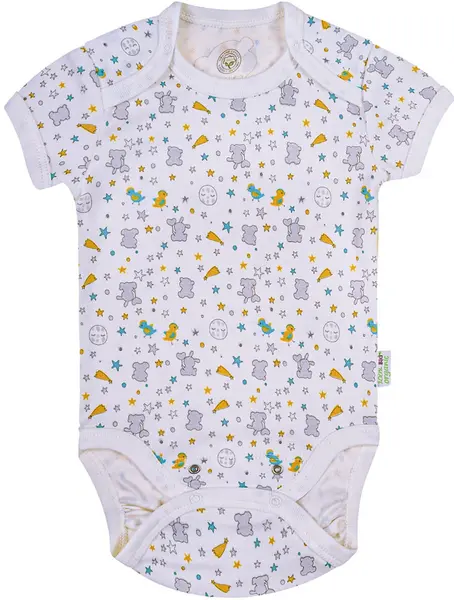 Body cu mânecă scurtă Bio Baby - bumbac organic, 74 cm, 6-9 luni, multicolor