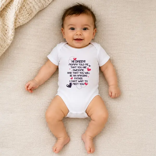 Body Hi Daddy - TPC24 Alb Maneca Scurta, 9 Luni (Nr 74)