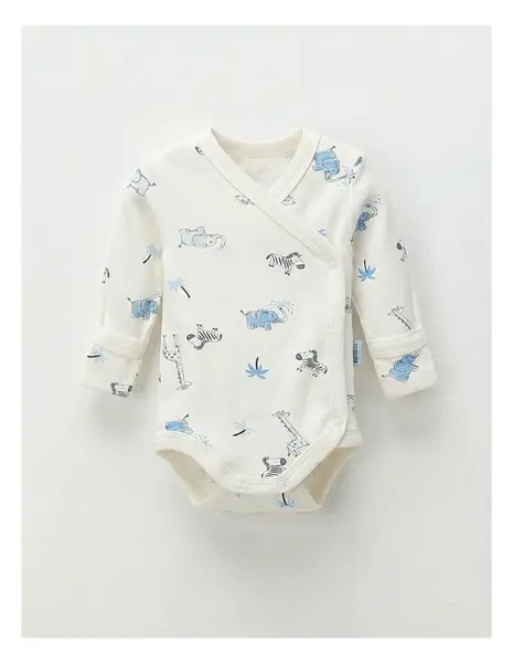 Body ML, Animalute de Savana, alb-blue