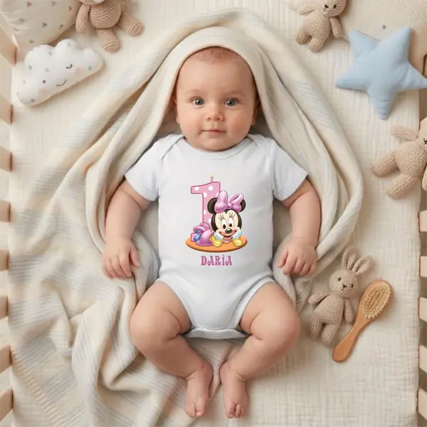 Body Personalizat 1 AN - TPC13 Alb Maneca Lunga, 36 Luni (Nr 98)