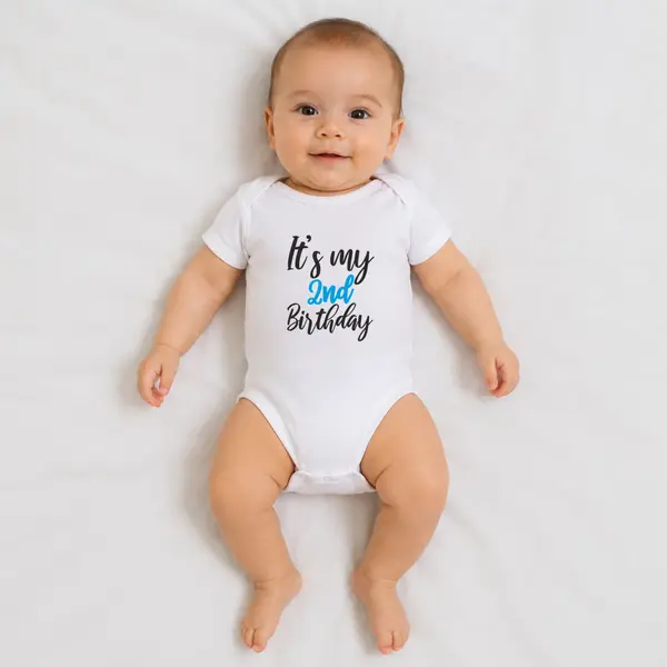 Body personalizat Birthday - TPC35 Alb Maneca Scurta, 36 Luni (Nr 98)