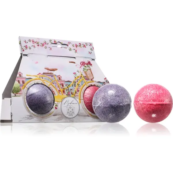 Bohemia Gifts Bath Bombs Bicycle bile eferverscente pentru baie parfum Lavender + Rosehip & Rose 2x110 g