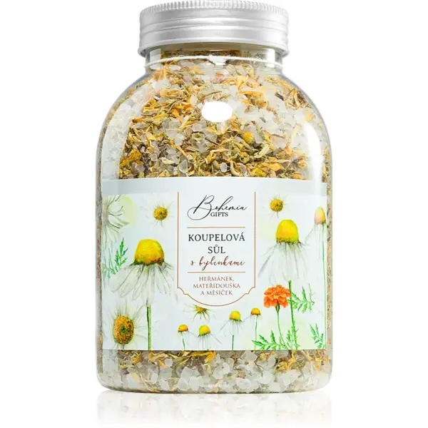 Bohemia Gifts Bohemia Natur sare de baie cu trei feluri de plante mușețel, gălbenele, cimbru 1200 g