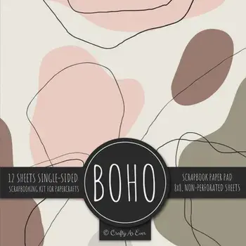 Boho Scrapbook Paper Pad: Bohemian Abstract 8x8 Decorative Paper Design Scrapbooking Kit for Cardmaking, DIY Crafts, Creative Projects, Paperback/Crafty As Ever