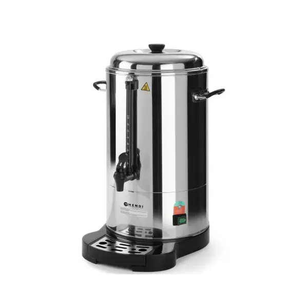 Boiler bauturi calde cu pereti dubli Hendi, 1500 W, 15 L, Robinet anti-picurare, Indicator decalcifiere, Argintiu