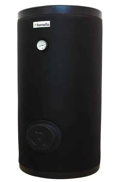 Boiler cu 2 serpentine FORNELLO SOL 750 LT 2S, pentru centrala termica si solar, montaj pe sol, izolatie termica, manta de protectie , flansa de vizitare