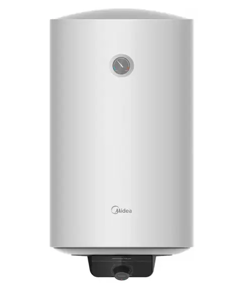 Boiler electric Midea D100-15FG, Cilindric, 100l, 1500W, indicator temperatura, rezervor emailat, montaj vertical (Alb)